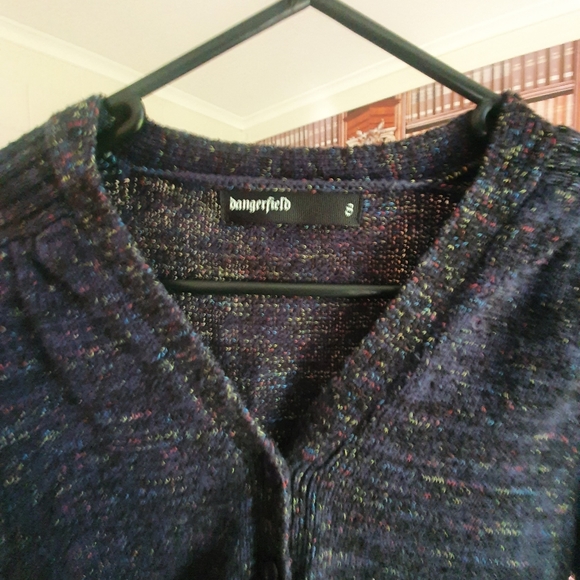 Dangerfield Button-up Patterned Knit Cardigen Size 8 - Picture 4 of 6